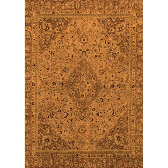 Ahgly Company Indoor Rectangle Abstract Orange Modern Area Rugs, 2' x 3'