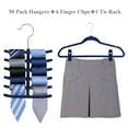 thumbnail image 3 of VECELO 50 Pack Velvet Clothes Hangers with 360 Rotating Hook, Slim Space Saving Suit Hangers, Blue, 3 of 9