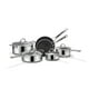 thumbnail image 1 of Juego de ollas y sartenes SNOWCLAD antiadherentes, 10 piezas de utensilios de cocina híbridos de acero inoxidable, sartenes antiadherentes, cacerolas, sartenes y ollas, sartén de cocina sin PFOA, comp, 1 of 5