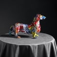 thumbnail image 2 of Estatua de perro salchicha pintada moderna nórdica, adorno artesanal de resina Zulema Animales Dachshund Figurine, 2 of 6
