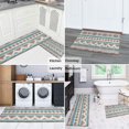 thumbnail image 5 of Blue and Pink Diamond Shaped Boho Pattern Kitchen Rugs Sets Of 2,Anti Fatigue Kitchen Mat Rugs Non Slip Washable,Decorative Kitchen Floor Mats for Kitchen,Sink,Laundry,17"x30"+17"x47", 5 of 7