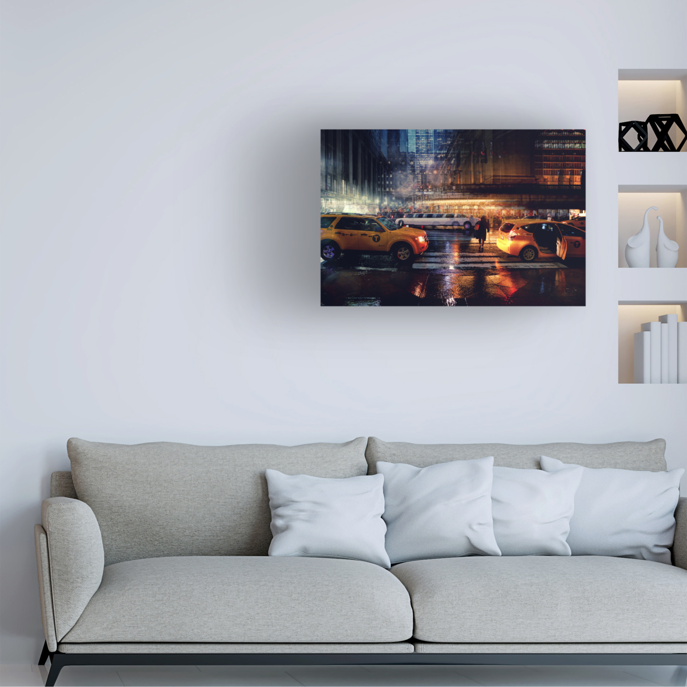 Canvas Wall Art - Massimo Della Latta 'Taxi' Wall Art for Living Room, Bedroom, or Office Décor by Trademark Fine Art - 19 x 12 Inches