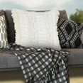 thumbnail image 2 of Ox Bay 24" x 24" Hand-Woven White Diamond Resistant Polyester Pillow Cover, 2 of 9