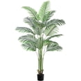 thumbnail image 1 of 7ft artificial palm tree - 15 trunks, real bark design, 9 adjustable branches. fake tropical paradise palm in pot para indoor oficina en casa moderno decor, 1 of 7