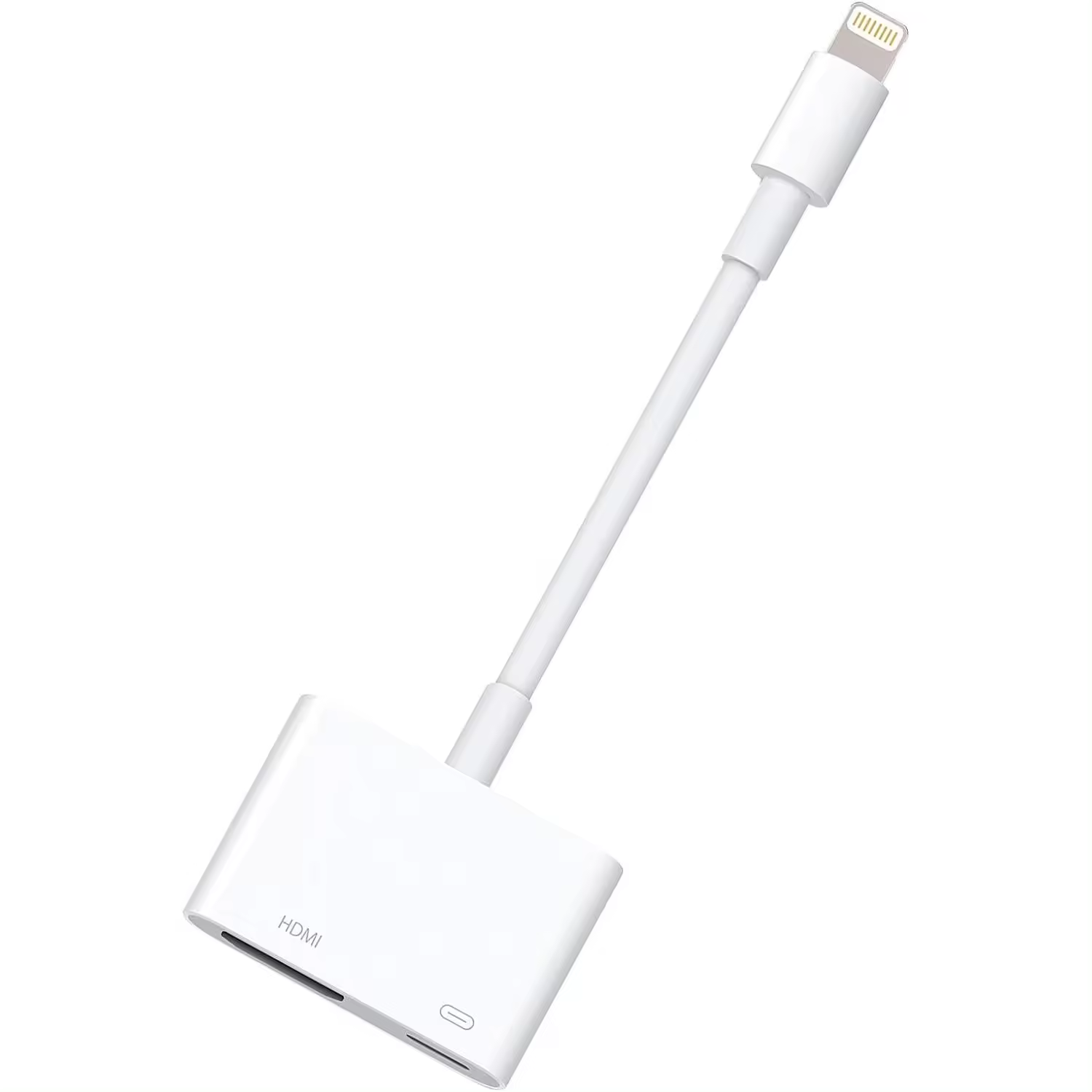 Digital AV Adapter Lightning to HDMI Adapter 1080P with Lightning Charging Port for Select iPhone Models, Compatible with Apple Card Reader, iPad and iPod and TV Monitor Projector (White)