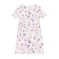 thumbnail image 3 of Girls Easter A Line Dress Easter Cute Eggs Graphic Short Sleeve Stretchy Dress Loose Round Neck Dance Dress For Kids Multicolor 9-10 Years, 3 of 4