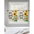 thumbnail image 5 of Sunflower Tier Curtains 24 Inch Length,Sheer Curtains for Bedroom Living Room Window Summer Botanical Bee Farmhouse Watercolor Rod Pocket Drapes Kitchen Curtains Small Half Window 27.5"x24" 2 Panels, 5 of 6
