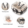 thumbnail image 3 of Sanitary Napkin Storage Bag for Girls Women, Portable First Period Pads Bag Tampons Holder Girls Travel Makeup Bag, Large Capacity Letter M with Wreath Retro Pattern, 3 of 6