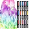 thumbnail image 3 of ZTTD Hair Chalk for Girls Washable Hair Chalk Comb - Temporary Hair Dye for Kids Age 6 7 8 9 10 11 12 Children's Day Birthday Halloween Party Holiday, Multiple Colors Options, 3 of 4