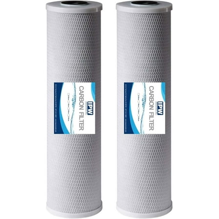 High Capacity 20” x 4.5” Full Flow Water Filter Replacement Cartridges - CTO Carbon Block - Fits Standard 20" x 4.5" Whole House Water Filtration Systems - 2 PACK
