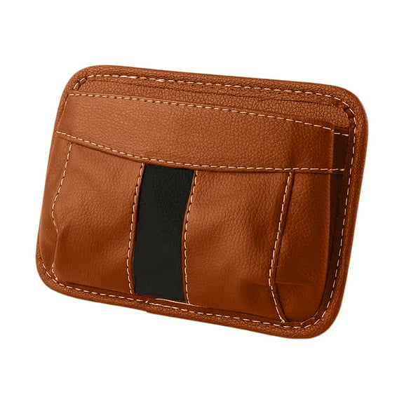 Amacok Car Side Pocket Organizer, Pu Leather Seat Side Storage Bag for Auto Door Window Console, Sticky Seat Gap Filler Pen Phone Sunglasses Holder Pouch, Interior Car Accessories