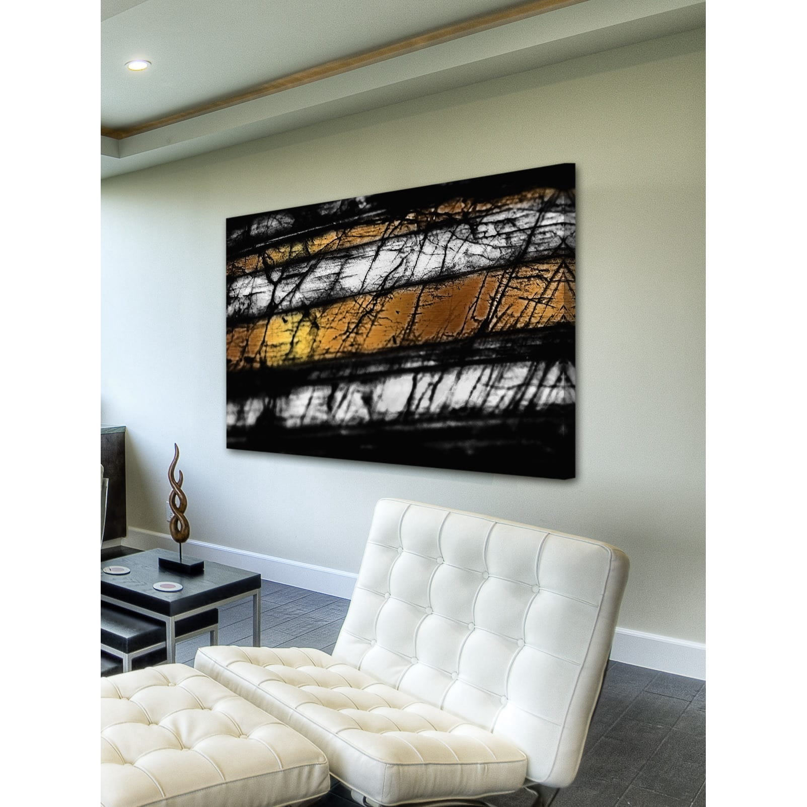 Marmont Hill "Black Threads" Painting Print on Wrapped Canvas