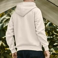 thumbnail image 3 of Admvng Mens Hoodie Leisure Hooded Sweatshirt Solid Color Shoulder Sleeves Long Sleeved, Size M-2XL, 3 of 4