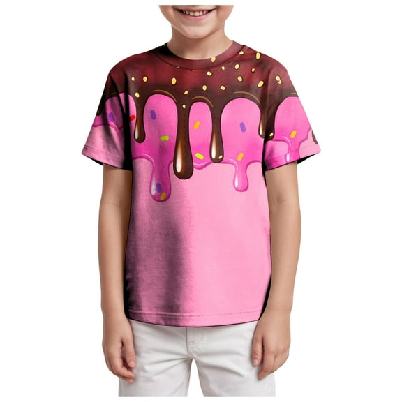 Gubotare Toddler Boy T Shirt Toddler Boys T Shirts Summer Short Sleeve Kids Baby Print Letter Shirt Tops Tee Clothes Size 6T 7T (Coffee,6-7 Years)