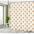 thumbnail image 4 of Ambesonne Tribal Shower Curtain, Tents with Zigzags Flowers, 69"Wx70"L, Sand Brown Paprika and White, 4 of 4