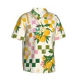 thumbnail image 2 of Uemuo Fruit Printed Regular Fit Short Sleeve Casual Hawaiian Shirt for Men,Aloha shirt,Tropical shirt,Floral print shirt,Vacation Beach shirt-Small, 2 of 9