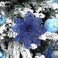 thumbnail image 4 of 10 piezas de flores de Pascua con purpurina azul para árbol de Navidad, adornos brillantes de Pascua para Navidad, fiestas, temporada y bodas., 4 of 5