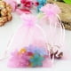 thumbnail image 2 of EeaseMX Bolsas de cordón de organza portátiles de 100 piezas Bolsas de almacenamiento de joyas con cordón de color liso transparente Bolsas de embalaje de regalo (Entrega de diez colores mezclados), 2 of 8