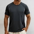 thumbnail image 2 of FRSASU Men's Short Sleeve T-Shirts Athletic Casual Crewneck Stretch Pullovers Tops Summer Workout Running Tee Tops Gray-A, 2 of 6