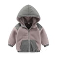 thumbnail image 2 of Bixock Toddler Girls Fleece Jackets Girls Winter Coats Kids Fleece Coat Outerwear Color Long Sleeve Hooded Zip Front Thermal Fall Winter Jacket for Kids 1-10Years, 2 of 6
