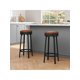 thumbnail image 4 of Qinaqin 2 PCS Set de 4 PU Cuero Upholstered 360 Profundidadgrees Swivel Counter Altura Bar Stools con Metálico Footrests Mid Century Moderno Style para Hogar Kitchen cm de, 4 of 7