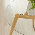 thumbnail image 2 of Danya B. Van Beuren Side Table with Modern Metal Taper Legs and Clear Glass Tabletop - Beech, 2 of 11