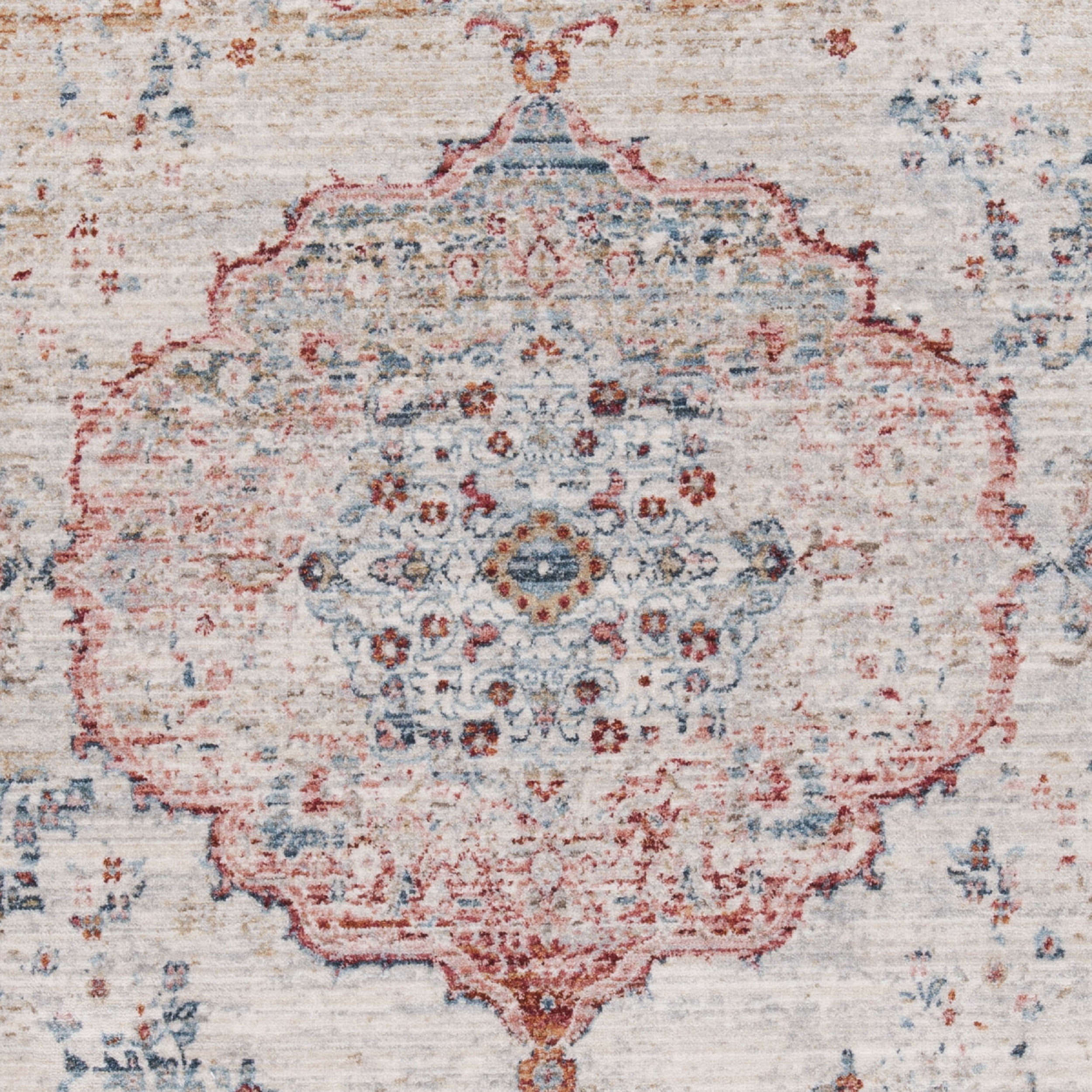 SAFAVIEH Kenitra Georgiana Distressed Polyester Area Rug, Grey/Light Blue, 3' x 5'