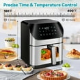 thumbnail image 2 of DEIME Air Fryer 6.2 QT Oilless 1500W Large Capacity Oven Air Fryers Healthy Cooker with 10 Preset, Visual Cooking Window, Non-Stick Basket, Included Recipe, 2 of 8