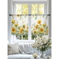 thumbnail image 3 of Sunflower Sheer Curtains 45 Inch Length 2 Panels Set, Summer Eucalyptus Botanical Spring Floral Voile Window Treatment Rod Pocket Small Kitchen Curtains Drapes for Bedroom 52"x45"x2, 3 of 7
