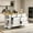 White, variant on AUU Rolling Kitchen Island with 6 Drawers, Pull Out Trash Can Storage, Drop Leaf, Power Outlet, and 5 Open Side Racks – on 5 Wheels for Kitchen or Dining Room