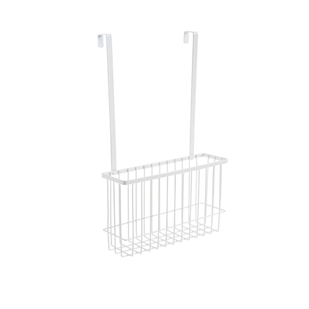 Bathroom Over Door Hanging Storage Basket Holder Organizer White