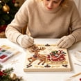 thumbnail image 4 of syligr Reindeer & Gift Christmas Diamond Art for Adults, Vintage Christmas Pearl Art Kits, DIY Pearl Diamond Kit, Winter Bead Crafts Ornament, Xmas Party Decorations for Mantel, Unique Gift/Favors, 4 of 8