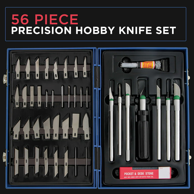 56 Pc Precision HOBBY MODEL KNIFE SET KIT Craft Razor