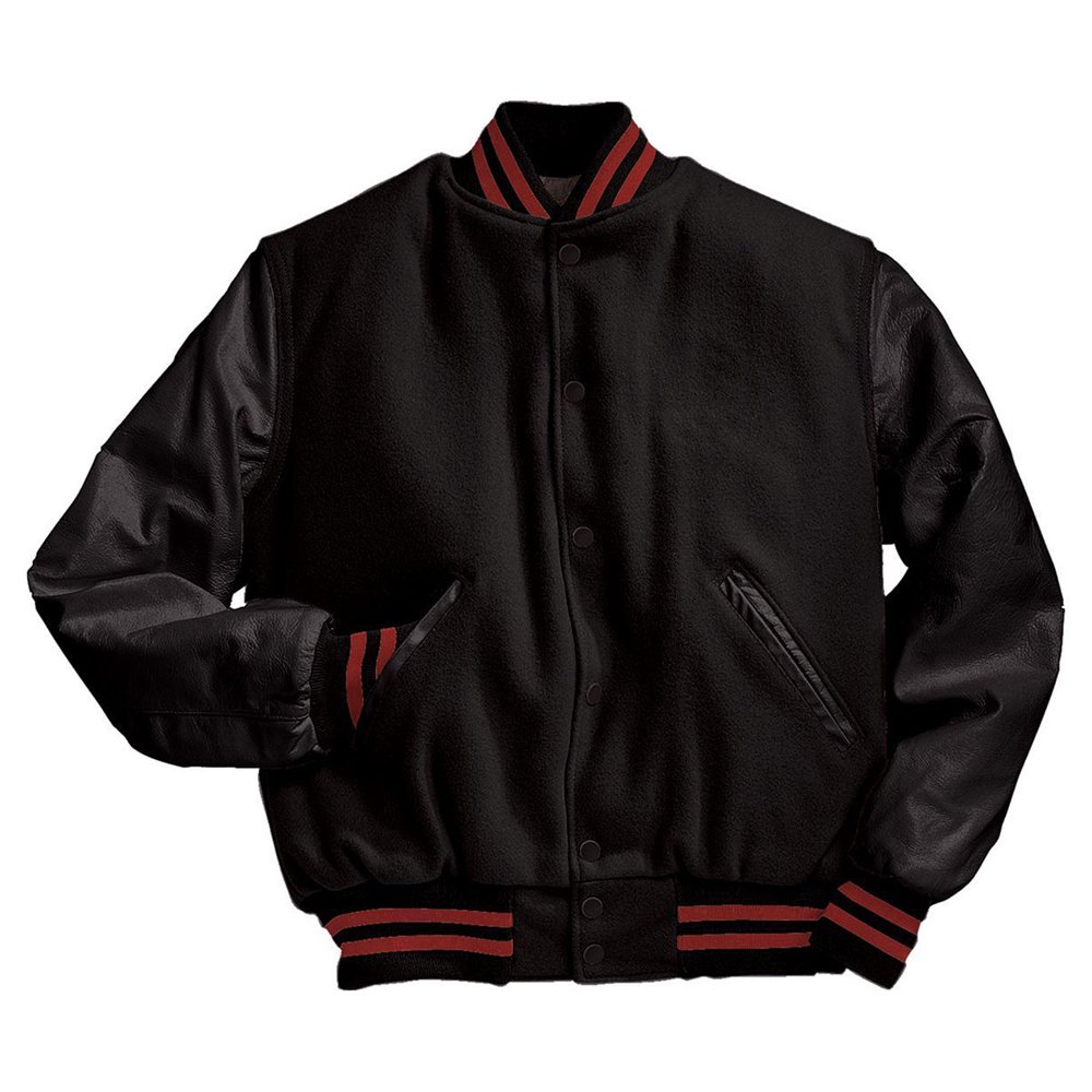 Holloway Varsity Black/Black/Scarlet Wool Jacket From Holloway