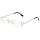 thumbnail image 1 of Vintage Rimless Rectangle Sunglasses Tinted Lens Gold Metal Frameless Eyewear Sunglasses for Women Men, 1 of 5