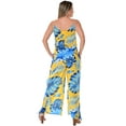 thumbnail image 2 of Wide Leg Spaghetti Strap Jumpsuit with Side Slits in Tropical Prints, 2 of 4