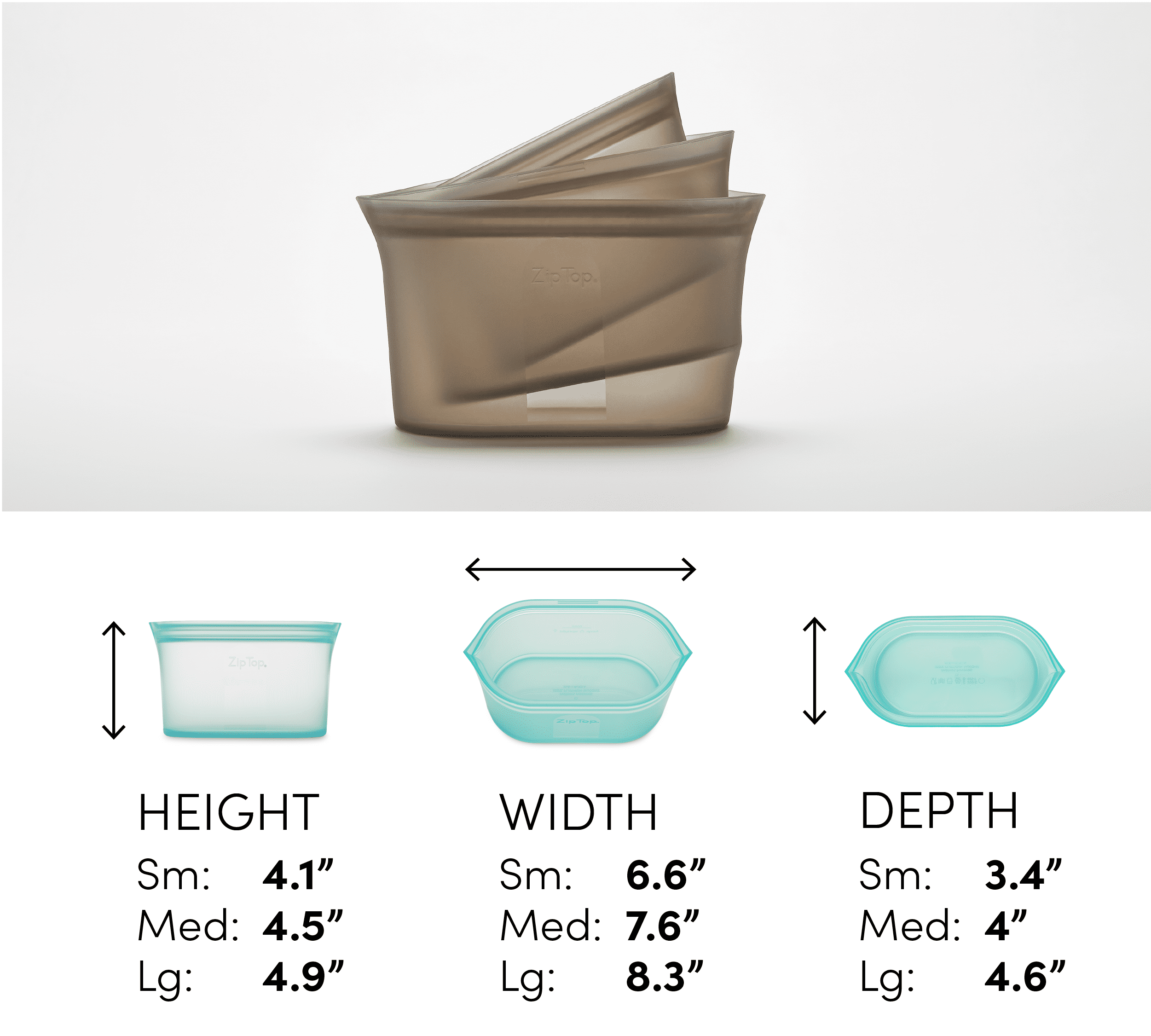 Zip-Em Reusable Storage Bags - Set of 3 –