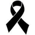thumbnail image 1 of Melanoma Cancer Ribbon, Black, Printed Vinyl Decal, Sticker, Label for car, Cell Phone, Window, Computer, Wall, etc., 1 of 3