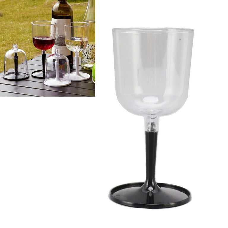Travel Wine Glasses Keep Drinks Cool Collapsible Portable Wine Glass  Comfortable Light Hand Feeling for Outdoor (Black)