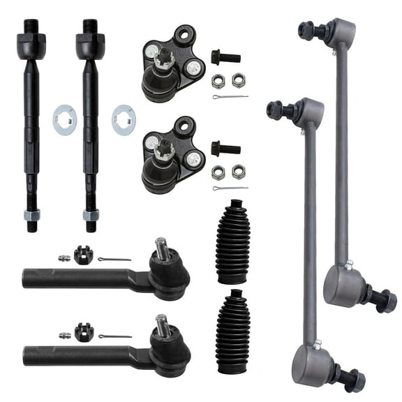 Detroit Axle - 10pc Front Suspension Kit for 2007-2011 Honda CR-V, 4 Inner Outer Tie Rod Ends 2 Lower Ball Joints Assembly 2 Sway Bar End Links 2 Boots 2008 2009 2010 Replacement