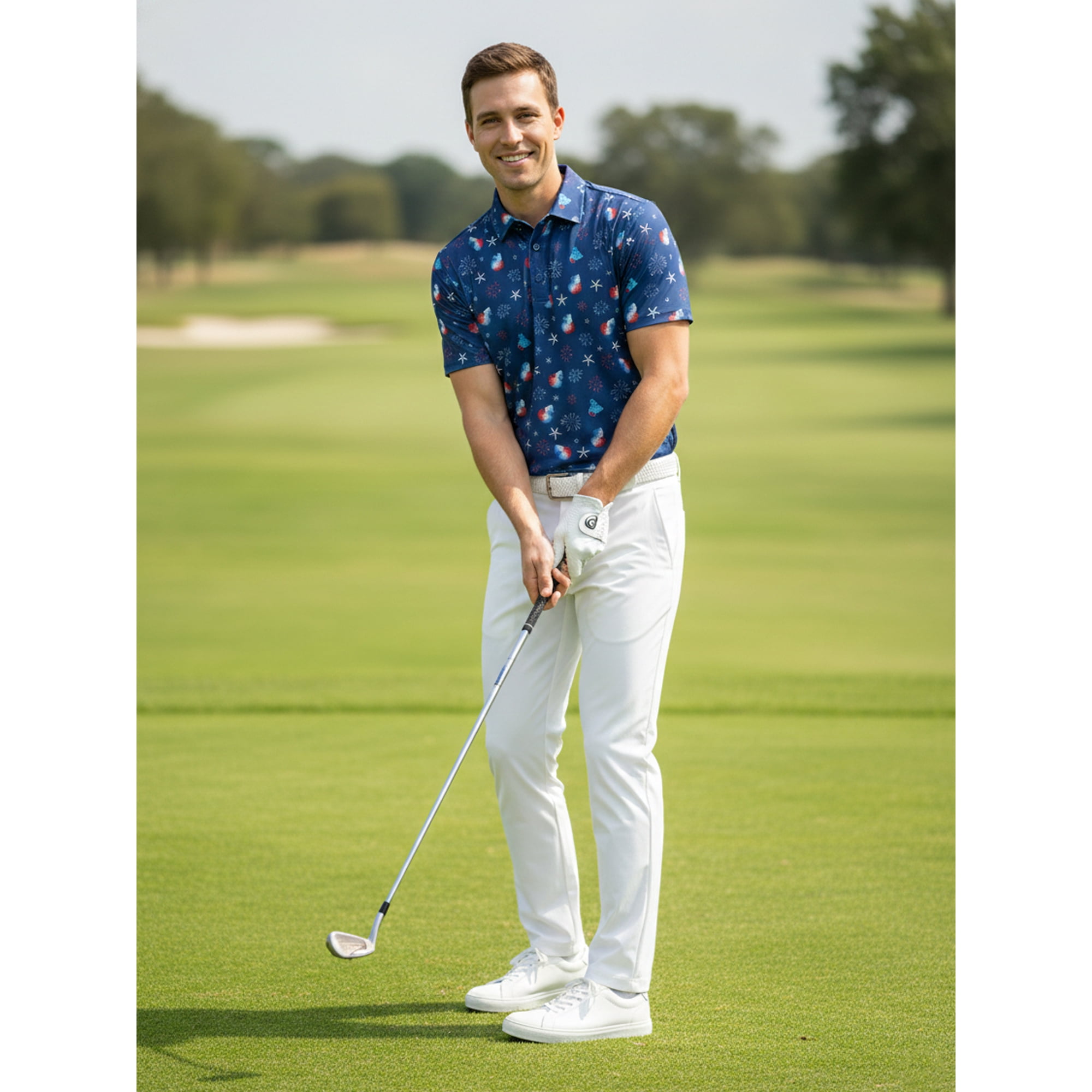 Birdie Bound Men's and Big and Tall Men's Fourth of July America 250 Duckie Polo Shirt, Sizes XS-4XLT