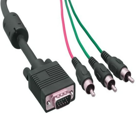 SANOXY Cables and Adapters; 10ft VGA HD15 Male to 3 RCA Male Video Cable, Black