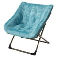 thumbnail image 2 of Saucer Chairs, Comfy Folding Cozy Faux Fur Reading Lounge Chair with Soft Thick Padded Seat & Metal Frame, Modern Foldable Cozy Accent Chair for Bedroom Living Room Small Space, 2 of 10