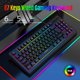 thumbnail image 2 of Teclado de membrana YWYT Y200 USB para juegos con cable, diseño de 87 teclas, efecto de luz RGB, tecla de moldeo por inyección de dos colores ABS YWYT Teclado, 2 of 6