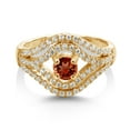 thumbnail image 2 of Gem Stone King 1.33 Ct Round Red Garnet 18K Yellow Gold Plated Silver Ring, 2 of 2