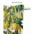 thumbnail image 5 of Green Lemon Linen Curtain Valance for Bedroom/Bathroom/Kitchen/Office/Living/Dining Room Window,Watercolor Trpical Summer Fruit White Pocket Topper Drapes Decorative Cafe Drapery Panel 54"x18", 5 of 6