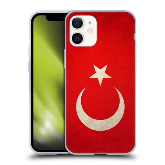 Head Case Designs Vintage Flags Flag of Turkey Turkish Türk Soft Gel Case Compatible with Apple iPhone 12 Mini