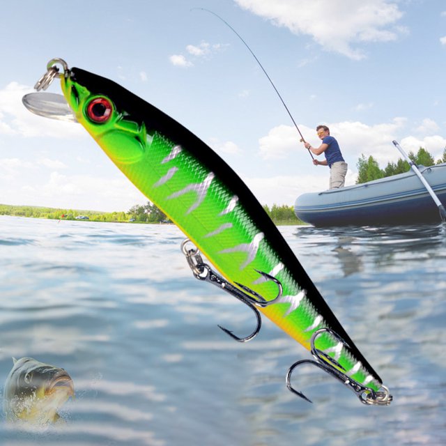 Señuelo de pesca biónico de 10,5 cm/10g, ojos 3D, señuelo de pez duro para pesca de Lucio, carpa, lubina