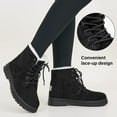 thumbnail image 5 of Women's Cotton Warm Fur Snow Winter Lace Up Flat Cute Plus Size Comfortable Ankle Platform Boots, 5 of 7