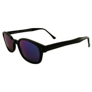 KD's Sport Motorcycle Sunglasses Black Frame Colored Mirror Lens